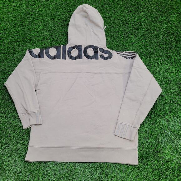 ADIDAS Trefoil Hoodie Womens Small 21x24 Baggy Back-Print - Picture 1 of 16